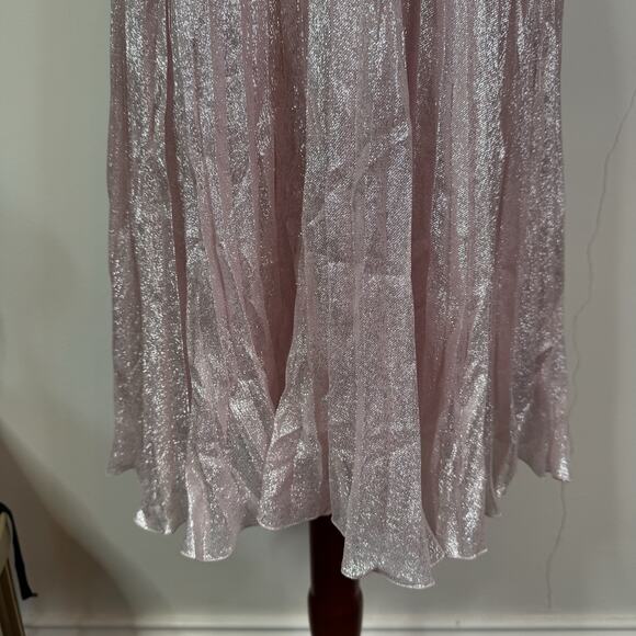 Giambattista Valli Midi Dress Size 42 Pleated Silk Babydoll Princess Romantic - Picture 4 of 13